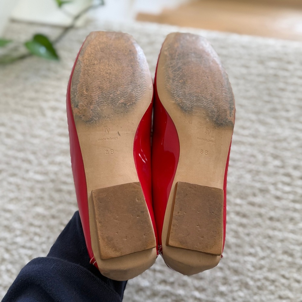 Frances Valentine Red Patent Leather Loafers - Picture 7 of 12